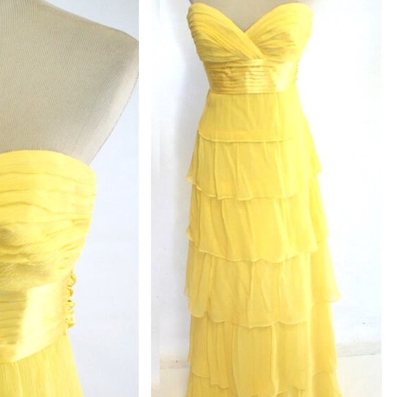 BCBG MAXAZRIA Pale Lime Evening Formal Gown - Picture 3 of 12